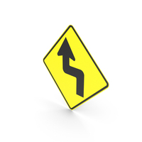 Australian Double Sharp Curve First To Left Sign PNG & PSD Images