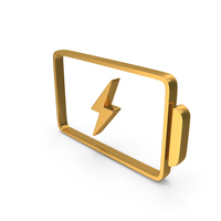 Gold Battery Charging Icon PNG & PSD Images