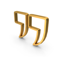 Gold Inverted Commas Icon PNG & PSD Images
