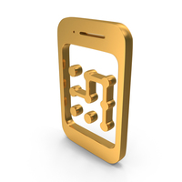 Gold Phone Password Code Icon PNG & PSD Images