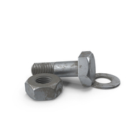 Steel Rusted Hex Bolt Set PNG & PSD Images