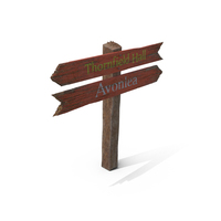Aged Wooden Pointer Billboard PNG & PSD Images