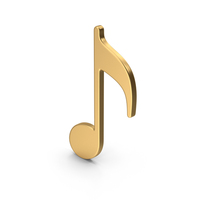 Gold Eighth Note Symbol PNG & PSD Images