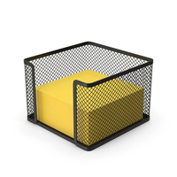 Note Holder With Yellow Sticky Notes PNG & PSD Images