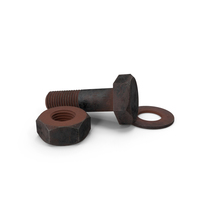 Old Rusty Iron Hex Bolt Set Multi PNG & PSD Images