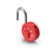 Red Combination Round Padlock Opened PNG & PSD Images