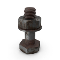 Rusted Metal Hex Bolt Set PNG & PSD Images