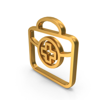 Gold First Aid Bag Icon PNG & PSD Images
