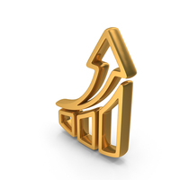 Gold Business Growing Graph Icon PNG & PSD Images
