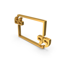 Gold Inverted Commas With Quotation Box Icon PNG & PSD Images