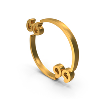 Gold Inverted Commas With Circular Quotation Box Icon PNG & PSD Images