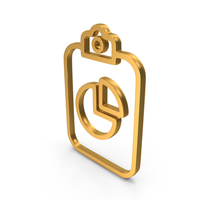 Gold Pie Diagram On A Clipboard Icon PNG & PSD Images