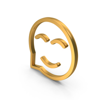 Gold Smile Speech Bubble Icon PNG & PSD Images