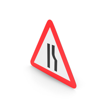 Indian Sign Road Narrows On Right Side PNG & PSD Images