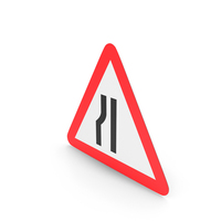 Indian Sign Road Narrows On Left Side PNG & PSD Images