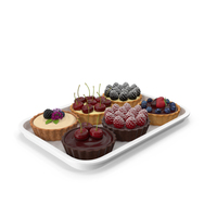 Six Cakes On A Tray PNG & PSD Images