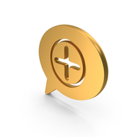 Gold Add Message Chat Bubble Icon PNG & PSD Images