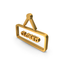 Gold Closed Shop And Restaurant Board Icon PNG & PSD Images