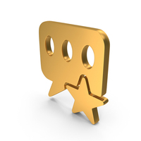 Gold Favorite Chat Bubble Icon PNG & PSD Images
