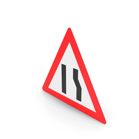 South African Sign Roadway Narrows From The Right Side Ahead PNG & PSD Images