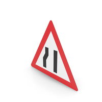 South African Sign Roadway Narrows From The Left Side Ahead PNG & PSD Images