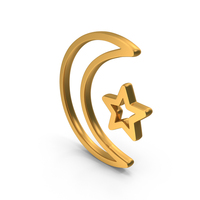 Gold Islamic Moon Icon PNG & PSD Images