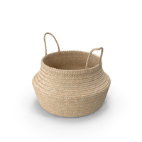 Foldable Wicker Straw Basket PNG & PSD Images