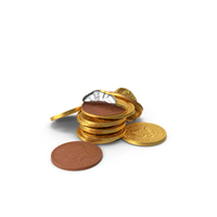 Milk Chocolate Half Dollar Golden Coins PNG & PSD Images