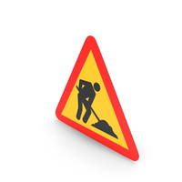 Spanish Sign Roadworks PNG & PSD Images