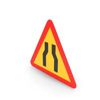 Spanish Sign Road Narrowing PNG & PSD Images