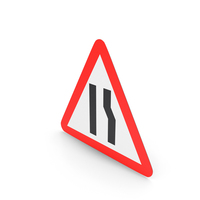 Spanish Sign Road Narrowing on The Right PNG & PSD Images