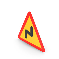 Spanish Sign Dangerous Curves to the Right PNG & PSD Images