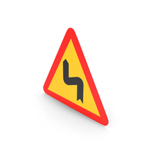 Spanish Sign Dangerous Curves to the Left PNG & PSD Images