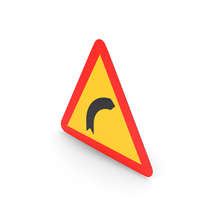 Spanish Sign Dangerous Curve to the Right PNG & PSD Images