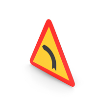 Spanish Sign Dangerous Curve to the Left PNG & PSD Images