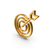 Gold Target Shooting Goal Achievement And Success Icon PNG & PSD Images