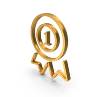 Number One Winner Badge Icon Gold PNG & PSD Images