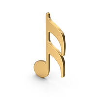 Gold Sixteenth Note Symbol PNG & PSD Images
