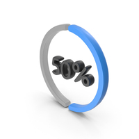 Blue 50 Percentage Result Icon PNG & PSD Images