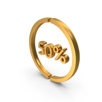 Gold 50 Percentage Icon PNG & PSD Images