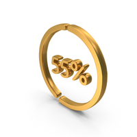 Gold 55 Percentage Icon PNG & PSD Images