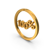 Gold 100 Percentage Icon PNG & PSD Images