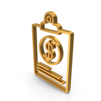 Gold Clipboard Dollar Icon PNG & PSD Images
