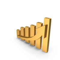 Gold Business Growing Graph Icon PNG & PSD Images