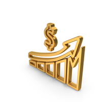 Gold Dollar Growing Graph Icon PNG & PSD Images