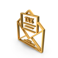 Gold Tax Mail Document Icon PNG & PSD Images