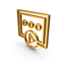 Gold Video Course Concept Icon PNG & PSD Images