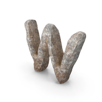 Rock Letter W PNG & PSD Images