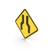 Brazilian Sign Road Narrows on Both Sides PNG & PSD Images