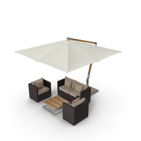 Outdoor Patio Umbrella Furnishing Set PNG & PSD Images